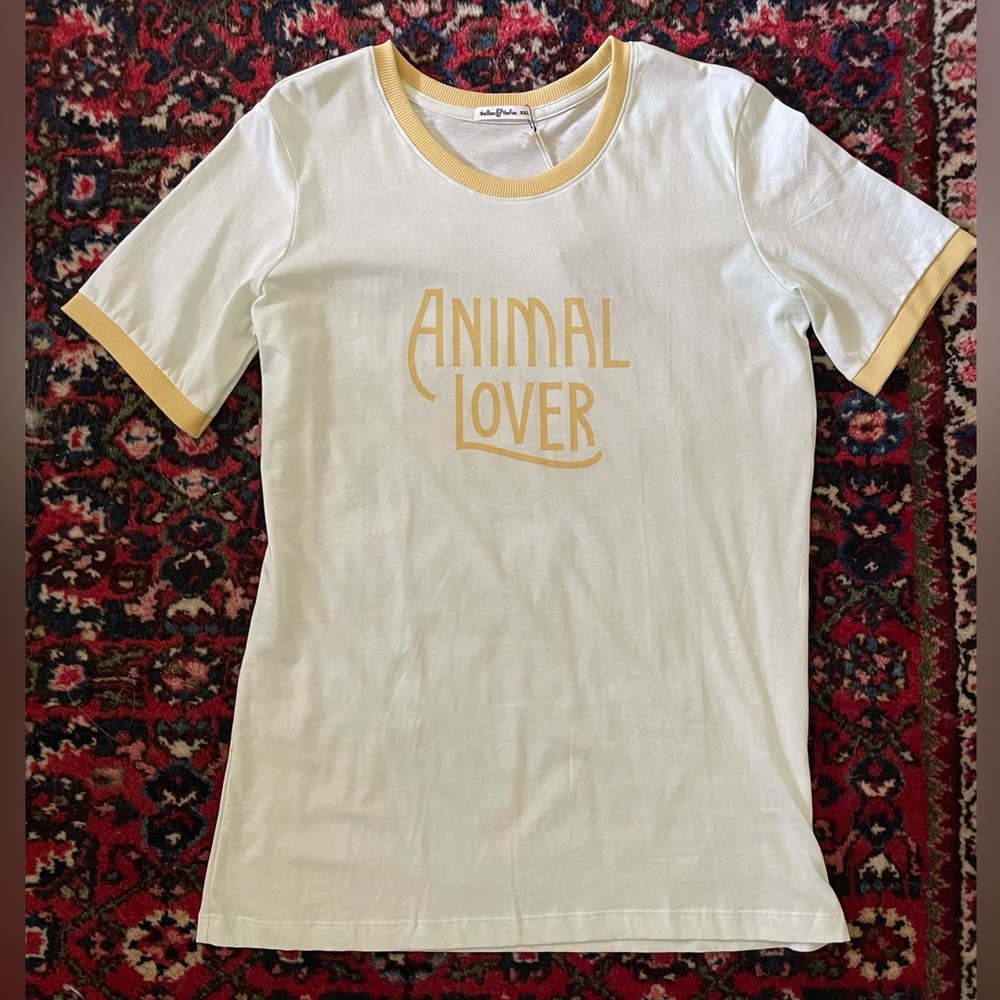 NWT The Bee & The Fox Animal Lover Ringer Tee Fitted Baseball T-shirt